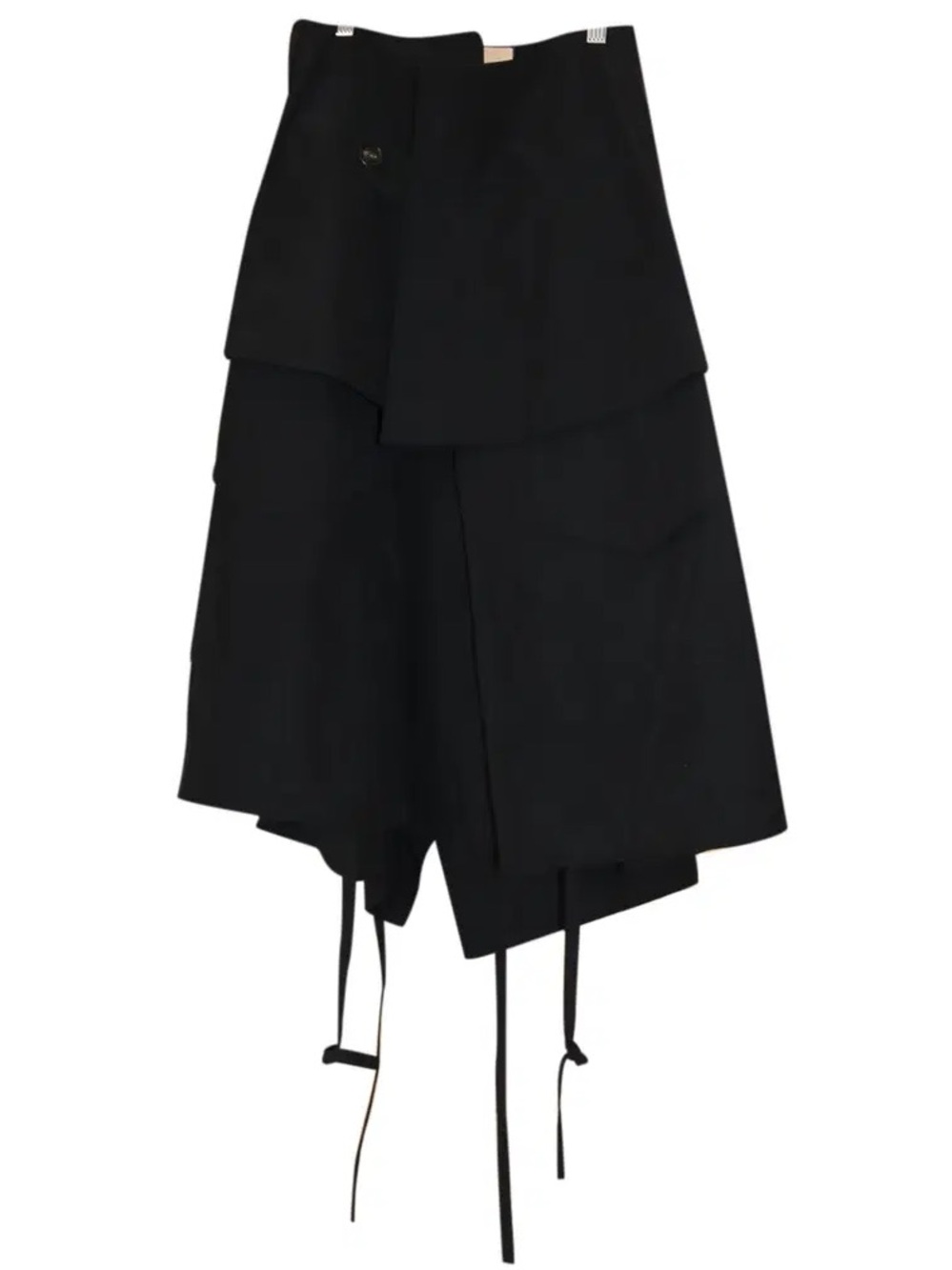 Plan C / Black Cotton-Blend A-Line Midi Skirt Size 44